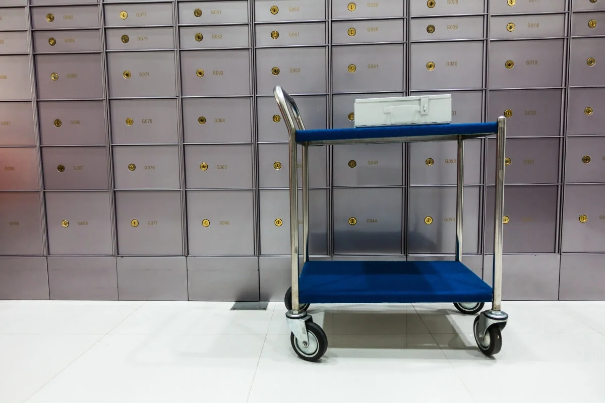 safe deposit box bank trolly